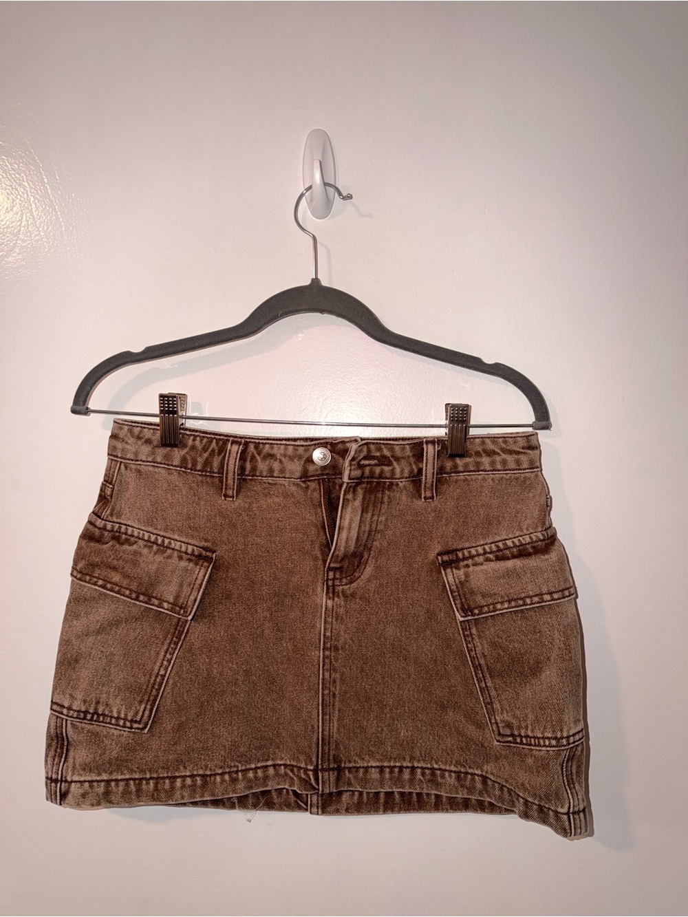 NEW Princess Polly Brown Distressed Cargo Skirt